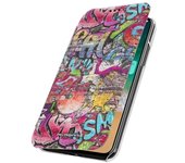 Funda iPhone X / XS Billetera Graffiti Multicolor