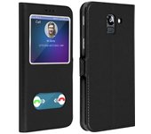 Funda Samsung Galaxy J6 con doble ventana Carcasa de silicona - Negro