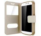 Funda Smartphones 4.7'' à 5.0'' Doble ventana - Oro