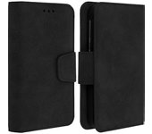Funda cartera universal para smartphone hasta 5,5 pulgadas retro - Negro