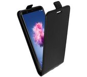 Funda Huawei P Smart tapa vertical billetera Carcasa silicona - Negro
