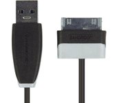 Bandridge 1m USB - Lightning m/m cable de teléfono móvil USB A Samsung 30-p Negro