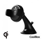 Soporte Universal de Coche Ventosa para Movil Coolbox + Carga Inalambrica Qi