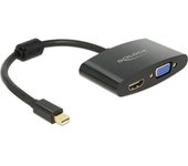 DeLOCK 65553 adaptador de cable mini Displayport HDMI-A, VGA Negro