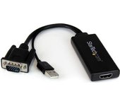 StarTech.com Adaptador VGA a HDMI con audio y alimentación USB – Conversor VGA a HDMI portátil – 1080 p