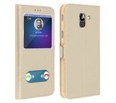 Funda Samsung Galaxy J6 con doble ventana Carcasa de silicona - Dorado