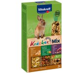 Vitakraft galletas Trio-Mix para conejos enano - 3x3 Palomitas & Miel, Verduras & Remolacha, Uva & Nuez