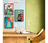 Conjunto de 3 famosos carteles de retratos pop (impresiones en papel, 40x30 cm, sin marco): marx, freud, nietzsche