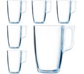 Luminarc nuevo - juego de 6 tazas de desayuno de 40 cl en vidrio templado