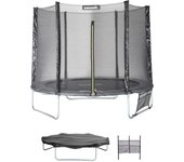 Cama elástica con pack de accesorios, 250cm, galaxie, gris, 244x244x150 cm