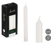 Set 6 cirios blanco 15 cm 6 horas
