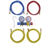 Vidaxl conjunto de manómetro de cuatro vías para aire acondicionado
