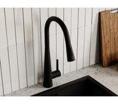Grifo de cocina con ducha extraíble de acero inoxidable - negro mate - rona