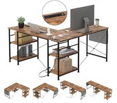 Escritorio ergonómico tbfit - escritorio en l con usb, espacio optimizado y montaje fácil para teletrabajo y gaming