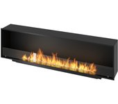 Chimenea de bioetanol empotrada inside black 2000 - negro mate, con cristal, quemador de 6 l, diseño moderno