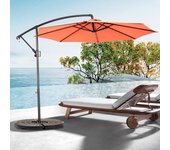 Sombrilla rectangular grande de 45,7 m para exteriores, de doble cara, con manivela (naranja)