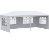 Carpa de jardín outsunny pe, acero blanco 585x295x255 cm