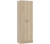 Armario multiusos 2 puertas altiplano, mueble auxiliar, zapatero moderno, zapatero vertical, 59x37h180 cm, roble