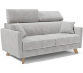 Francy sofá cama con reposacabezas ajustables 180 cm (mat. 140x197) gris