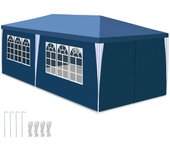 Pabellón carpa de jardín para bodas - carpa de jardín festiva en robusta construcción de acero, perfecta para bodas 3x6m azul