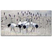 Quadro su tela 120x60 cm tulup – stampa perfetta per decorazione murale – aironi