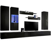 Mueble de tv fly e5 de diseño, color negro brillante. mueble colgante moderno y de moda para su sala de estar.