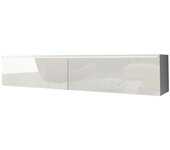 Mueble tv sarasota 120, blanco brillante, blanco, número de puertas: 2.00, 140x30x33cm