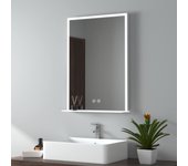 Emke espejo de baño con luz, con repisa, interruptor táctil, antivaho, 70x50cm luz blanca fría