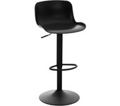 Taburete de bar x1 regulable en altura y asiento giratorio con asiento de plástico negro metal negro 10_0004530
