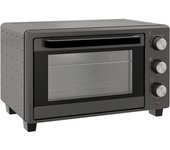 Mini horno 21 l 1400 w temporizador de 60 minutos, temperatura ajustable 100 °c-230 °c tiempo de cocción horno pequeño con bandeja de horno gris
