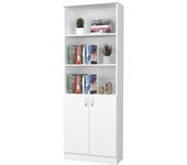 Librería haaus flint, con puertas inferiores y 2 estantes, blanco, 70 x 32 x 196 cm
