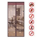Mosquitera bordada de 90 x 210 cm - puerta magnética con cierre automático - cortinas transpirables de verano - protección para niños y mascotas