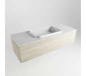 Mondiaz erin 120cm mueble de baño color light brown grey con 1 cajón. con lavabo ridge centro 1 orificio color talc