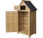 Cobertizo de jardín estrecho de madera de abeto con techo bituminoso 142 cm 16_0002171