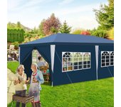 Carpa pabellón polyéthylène tubes en acier - carpa de lujo en polietileno y tubos de acero, práctica carpa de jardín 3x6m azul