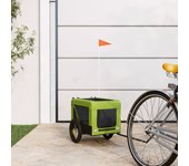 Remolque de bicicleta para mascotas verde y negro vidaxl