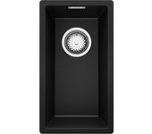 Primagran fregadero bajo encimera negro 26x47cm, fregadero cocina 1 seno + sifón, fregadero granito al mueble 30cm - london
