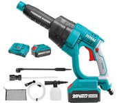 Total tools - pistola hidrolimpiadora a batería p20s de 20 v | limpieza a presión con agua | sistema de parada automático | incluye 6 accesorios | con