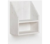 Mesita de noche flotante de madera blanco 36x18 cm