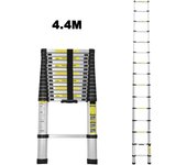 Escalera telescópica escalera extensible hasta 150 kg escalera estable de tijera de aluminio de 4,4 m