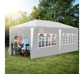 Carpa pabellón terraza impermeable - pabellón terraza con fijación, carpa de jardín perfecta para fiestas 3x6m blanca