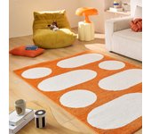 Alfombra interior diseño moderno naranja, joyce, naranja, 280x200x2 cm