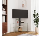 Vidaxl mueble tv esquina 3 niveles para 32-70 pulgadas negro plateado
