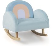 Sillón infantil, sofá infantil con marco de madera maciza, funda de terciopelo y diseño antiinclinación, mecedora, 3-5 años, carga 50kg, 50×46×45cm