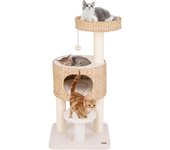 Moderno árbol para gatos, torre compacta para gatos con percha superior, nido acogedor, postes rascadores de sisal, juguete colgante, dispositivo