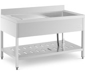 Fregadero profesional de acero inoxidable fregadero profesional (dimensiones: 140 x 70 cm, lavabo: 510x52 14_0005013