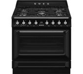 Cocina gas y eléctrica smeg tr90gmbl 90cm negro 5 zonas