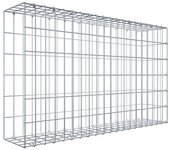 Gabión para montar con dimensiones 100 cm x 60 cm x 20 cm (l x a x p), malla 5 x 10 cm, anillo en c,. atenc.: falta una reja - diámetro del cable...
