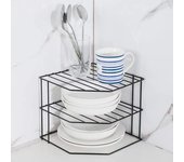 Escurreplatos de 3 niveles - organizador de armario de cocina - negro