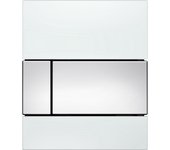 Tecesquare placa de descarga para urinario, vidrio, incl. cartucho, 92428, color: cristal blanco, teclas cromadas brillante